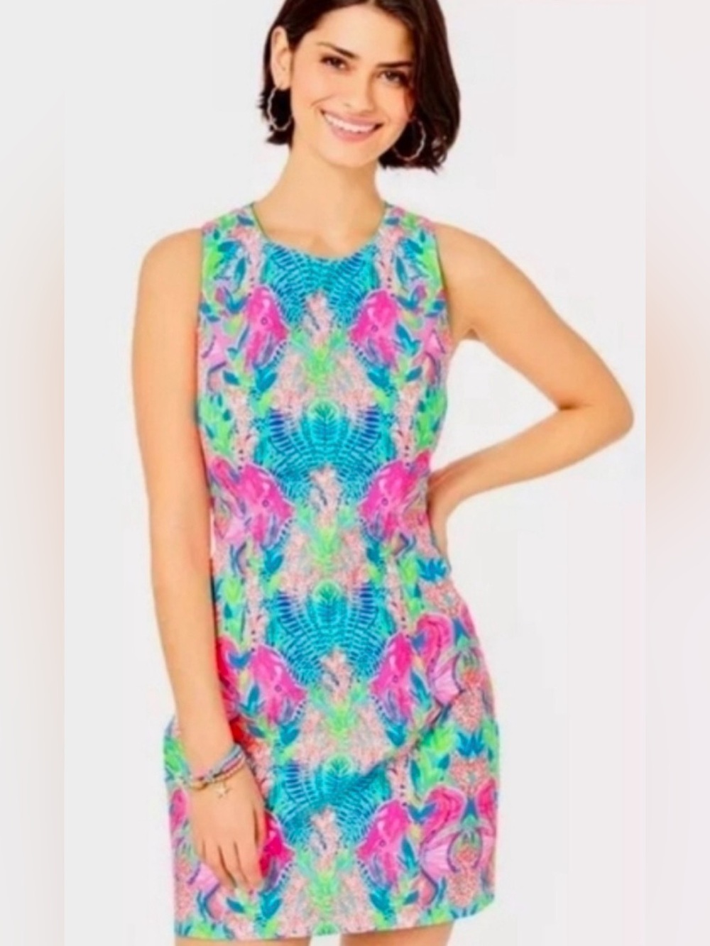 Lily Pulitzer Mila Shift Dress In Multi Reflections Engineered Size 16 NWT